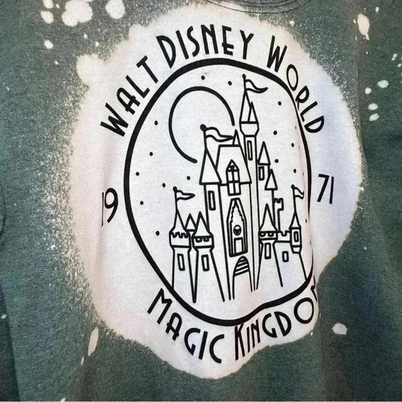 Walt Disney World Magic Kingdom Green Pullover Sweatshirt Unisex S - Picture 6 of 10